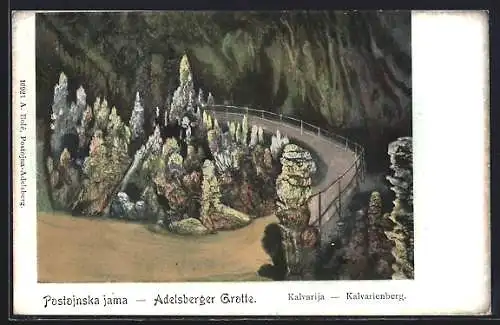 AK Adelsberger Grotte, Partie am Kalvarienberg