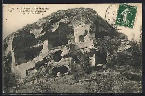 AK Corrèze, Vue principale des Grottes de Lamouroux