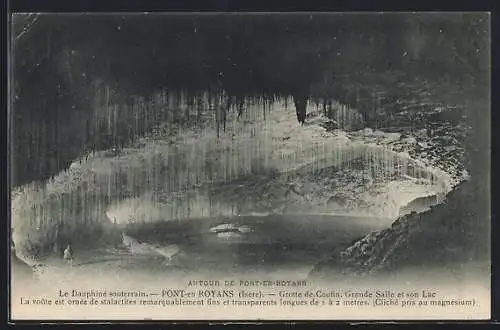 AK Pont-en-Royans, Grotte de Coufin, Grande Salle et son Lac