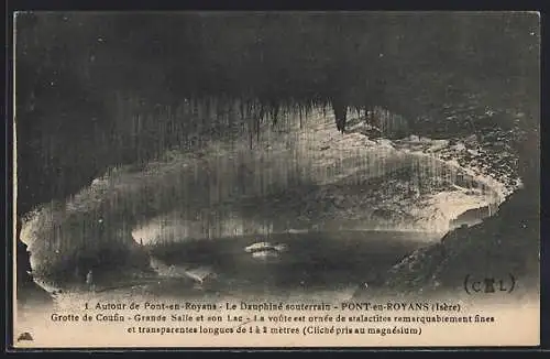 AK Pont-en-Royans, Grotte de Coufin, Grande Salle et son Lac