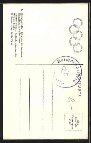 AK Berlin, Reichssportfeld, Osttor mit Olympiaringen