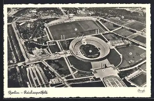 AK Berlin, Reichssportfeld aus der Luft gesehen