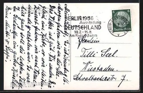 AK Berlin, Olympia, Fliegeraufnahme vom Reichssportfeld