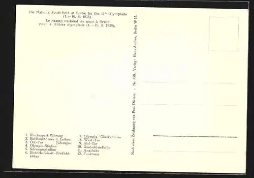 AK Berlin, Olympische Spiele 1936, Reichssportfeld aus der Vogelschau