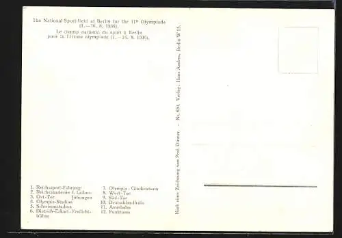 AK Berlin, Olympische Spiele 1936, Reichssportfeld aus der Vogelschau