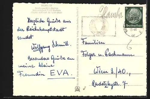 AK Berlin, Reichssportfeld-Stadion, Fliegeraufnahme