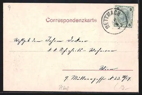 AK Mettmach /Ob. Oesterreich, Teilansicht mit Bäumen