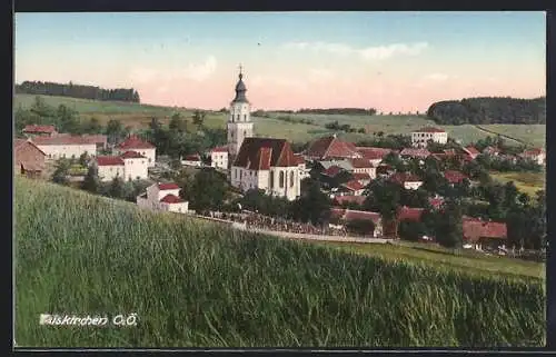 AK Taiskirchen /O. Ö., Teilansicht mit Kirche