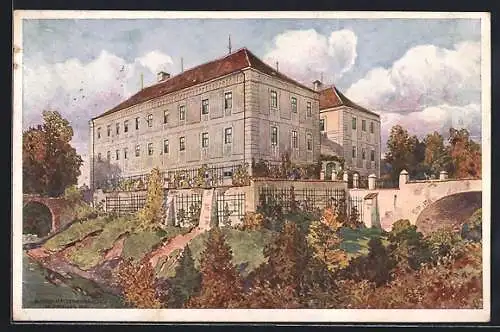 Künstler-AK Obernberg am Inn, Schloss Katzenberg