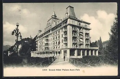 AK Morschach, Grand-Hotel Palace-Axen-Fels