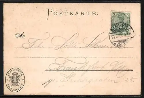 Künstler-AK Carl Biese: Caub a. Rhn., Uferpartie mit Pfalz
