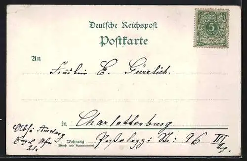 Lithographie Berlin, Denkmal auf der Schlossbrücke