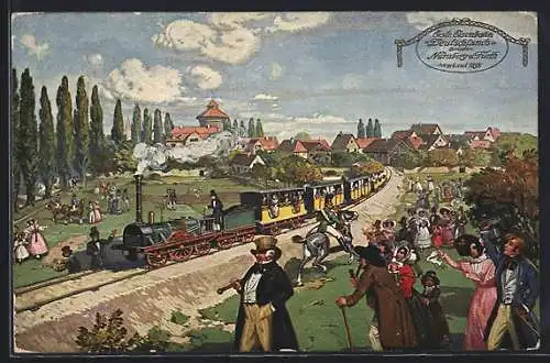 AK Die erste Eisenbahn in Deutschland, Nürnberg - Fürth