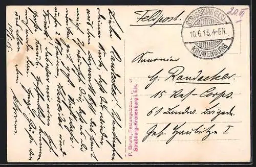 AK Strassburg i.E., Kleberstaden mit Synagoge