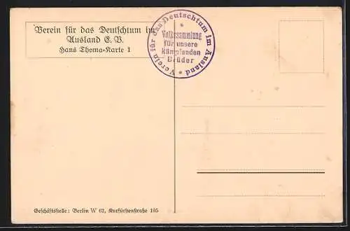 Künstler-AK Hans Thoma: Hütten unter dem Nadelbaum