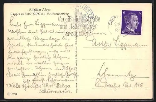 AK Allgäuer Alpen, Rappenseehütte