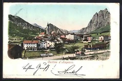 AK Cortina d`Ampezzo, Blick auf die Ortschaft