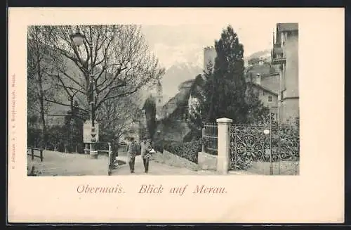AK Obermais, Blick auf Meran