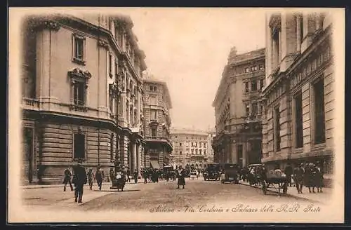 AK Milano, Via Cordusio e Palazzo delle R. R. Teste