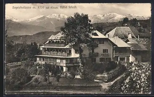 AK Soprabolzano sul Renon, Hotel Friedl gegen das Gebirge