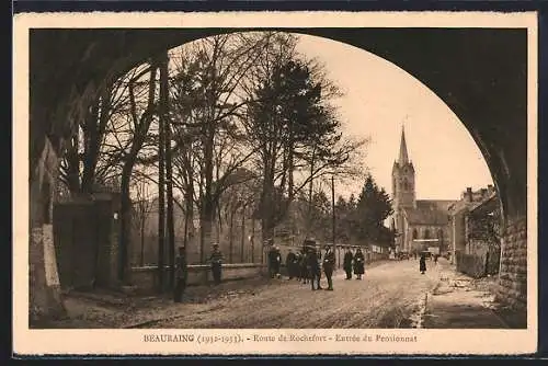 AK Beauraing, Route de Rochefort, Entrée du Pensionnat