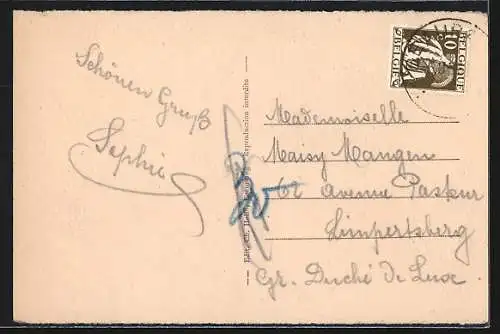 AK Beauraing, Route de Rochefort, Entrée du Pensionnat