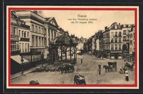 AK Namur, Strassenpartie mit Café