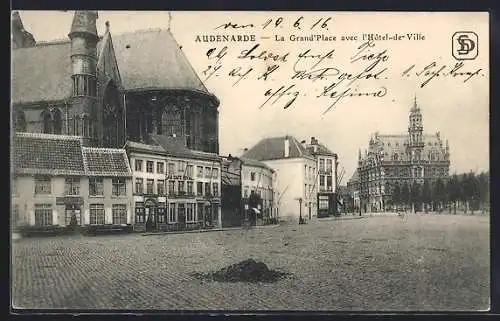 AK Audenarde, Grand`Place, an der Kathedrale