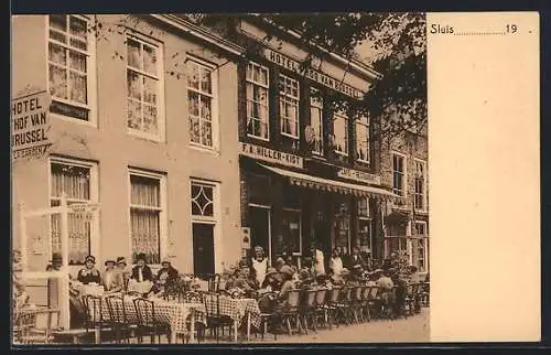 AK Sluis, Hiller`s Hotel `t Hof van Brussel, Kade 8