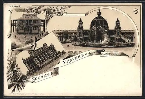 Lithographie Anvers, Dôme Central, Le usée, Service d`Assainissement par la Créoline Pearson