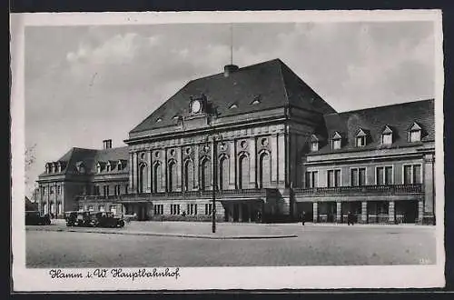 AK Hamm i. W., Hauptbahnhof mit Vorplatz
