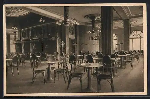 AK Augsburg, Café Königsbau, Innenansicht