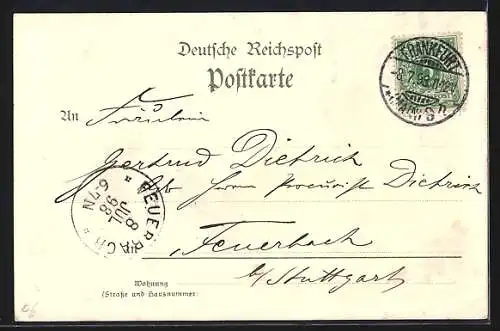 Lithographie Alt-Frankfurt, Dom am Mainkai