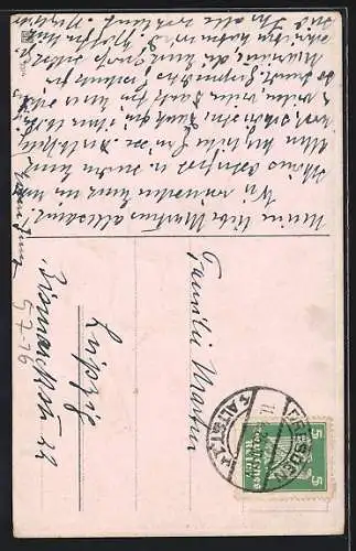 Präge-AK Weidenkätzchen, Ostergruss