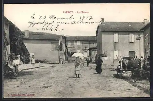 AK Parroy, Le Château et scène de rue animée