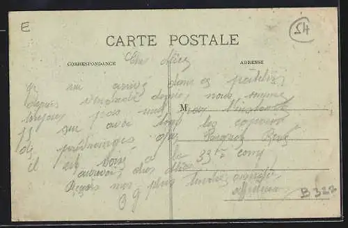 AK Hamonville, Route de Mandres à Hamonville pendant la guerre en Lorraine