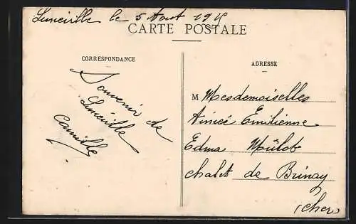 AK Lunéville, Maisons incendiées route de Blâmont während des Krieges 1914-1915