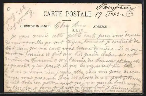 AK Einville, Grande-Rue avec chariots et poule sur la route