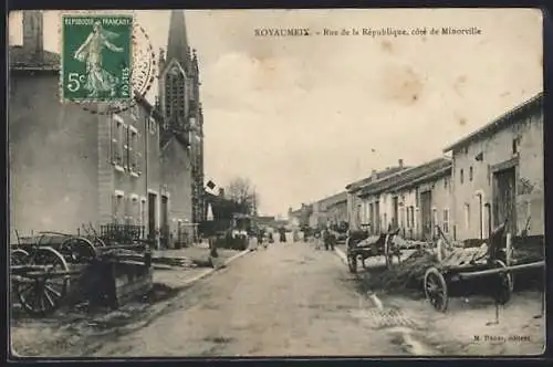 AK Royaumeix, Rue de la République, côté de Minorville