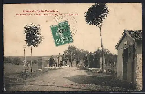 AK Brin-sur-Seille, Pont frontière entre Brin et Bloncourt, Souvenir de la Frontière