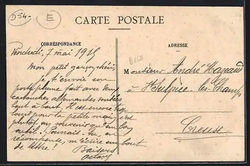 AK Lagney, Le bas de la Grande-Rue, vue prise en montant