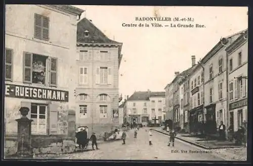 AK Badonviller, Centre de la Ville, La Grande Rue