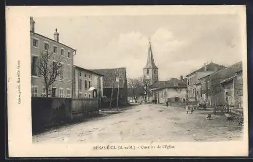 AK Bénaménil, Quartier de l`Église et rue principale