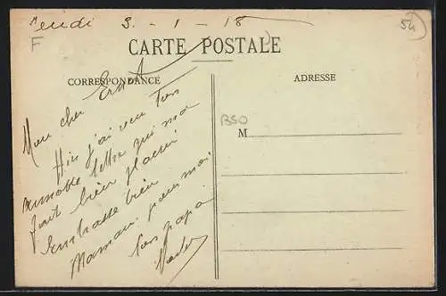 AK Choloy, Rue de Fong avec vue sur les maisons et la rue boueuse