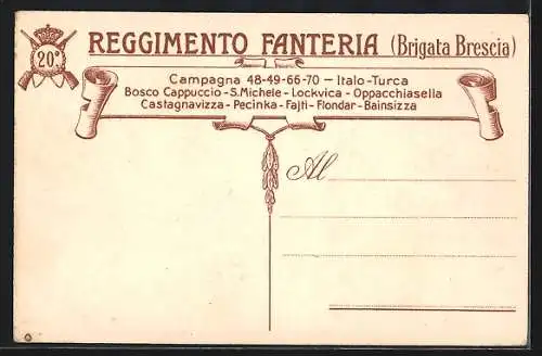 AK Brigata Brescia 20° Fanteria, italienisches Infanterie-Regiment
