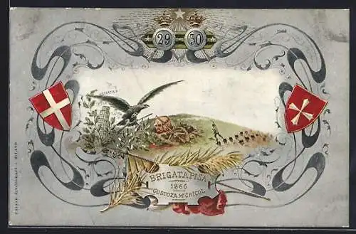 AK 29 30, Brigata Pisa 1866, Custoza Mc. Cricol, Brigata Pisa, italienisches Infanterie-Regiment