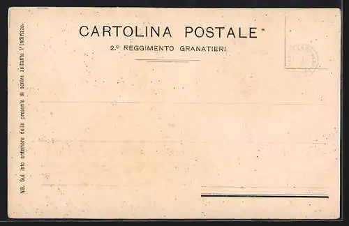 Lithographie 2° Reggimento Granatieri, italienisches Infanterie-Regiment