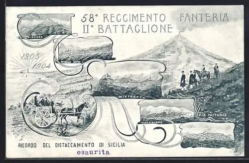 AK Mistretta, 58. Reggimento Fanteria II. Battaglione 1903 /04, Distaccamento di Sicilia