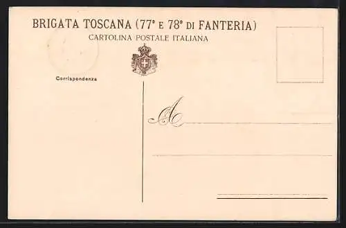 AK Brigata Toscana, Schleifenband mit Wappen eines italienischen Infanterie-Regiment