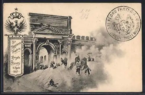 AK Breccia di Porta Pia, 57. Reggimento Fanteria, Brigata Abruzzi 16 Aprile 1861